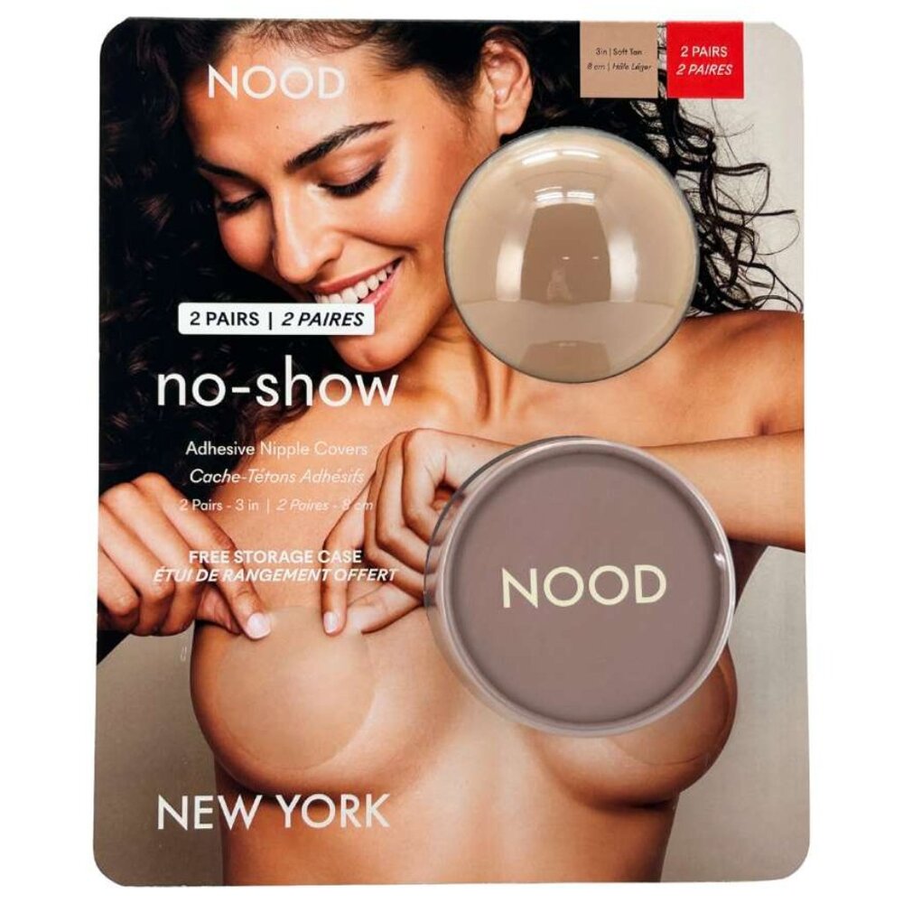NOOD Women's No-Show Adhesive Nipple Covers: 2 Pairs / Soft Tan